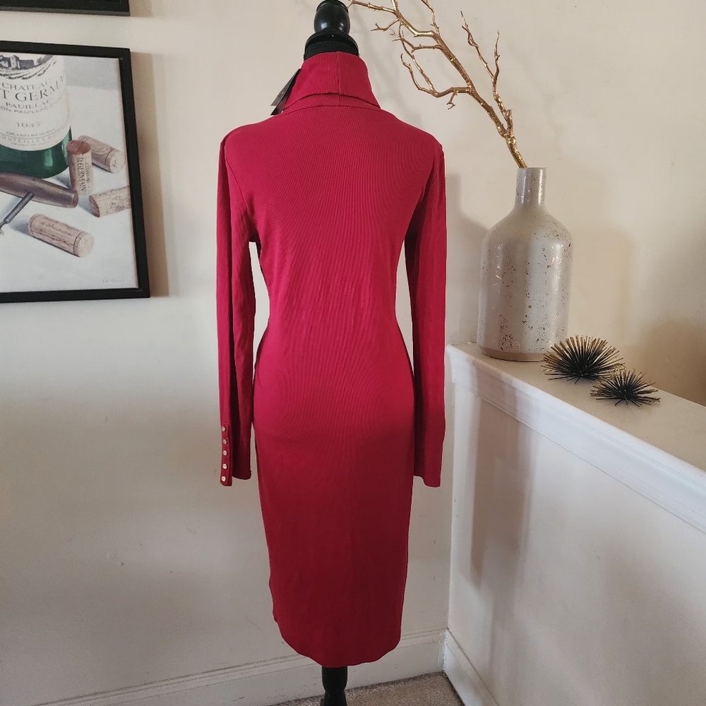 š„Ralph Lauren | Cotton-Blend Turtleneck Dress - Picture 8 of 12